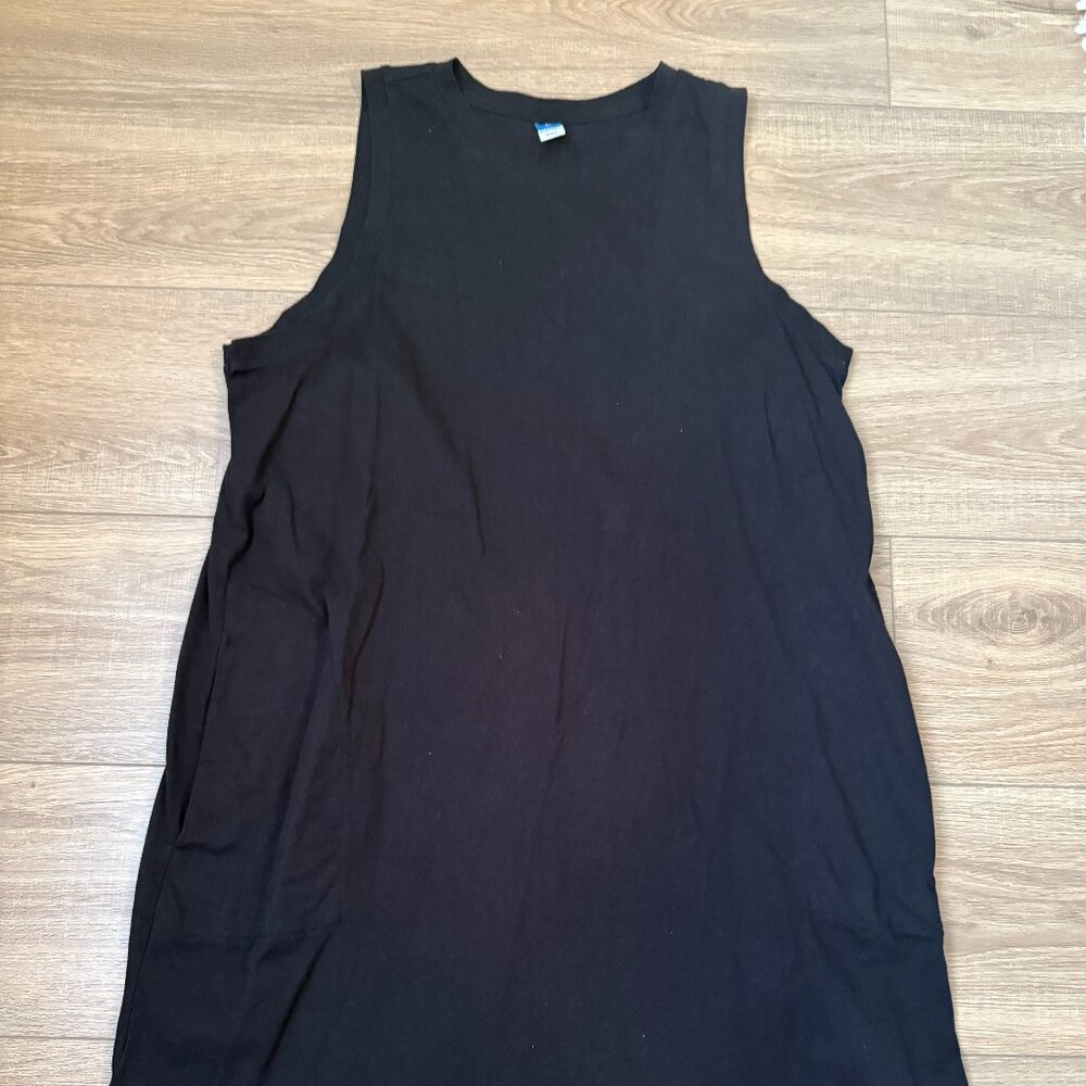 Black Tank T-Shirt Dress with Pockets